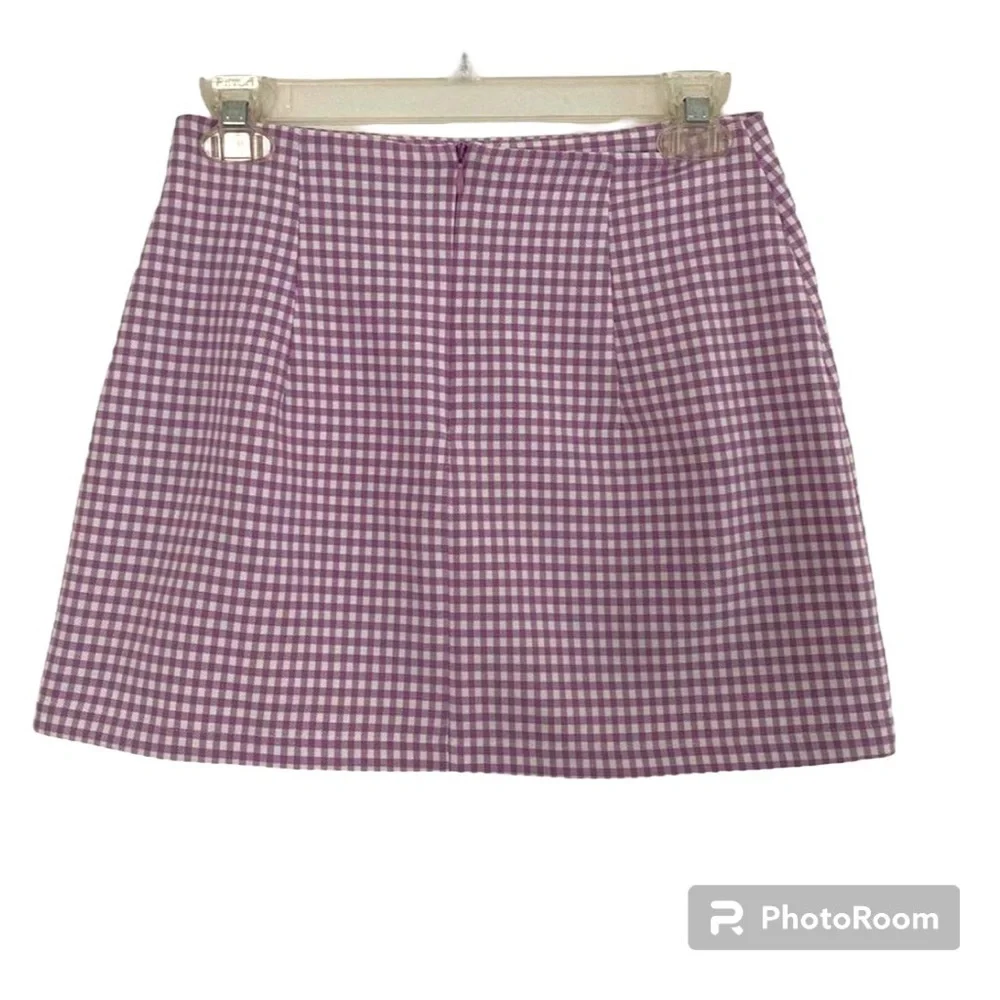 Urban Outfitters Gingham Lavender Purple Mini Skirt-XS TP